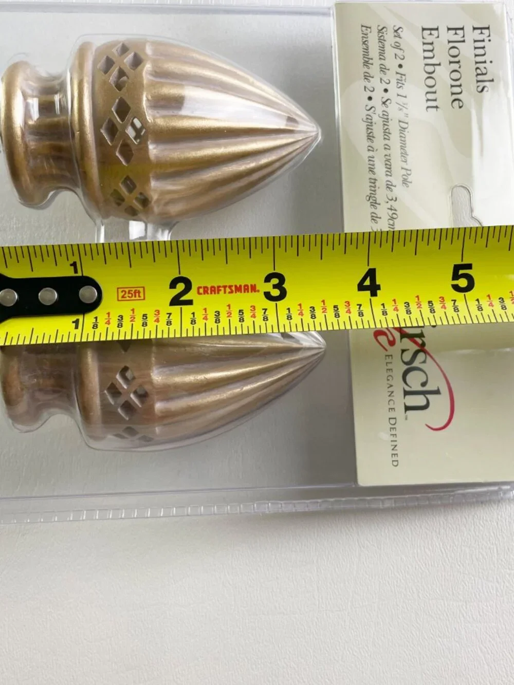 Kirsch Soft Gold Tulip Finials for 1 3/8